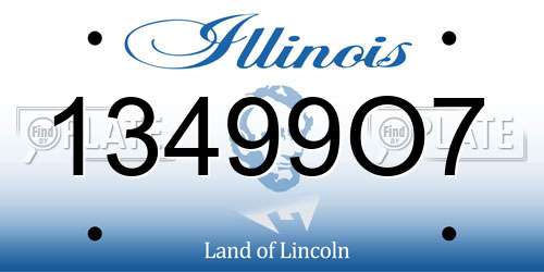 13499O7 Illinois License Plate
