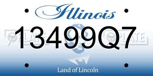 13499Q7 Illinois License Plate