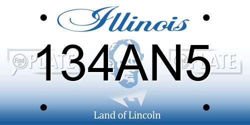134AN5 Illinois License Plate