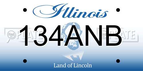 134ANB Illinois License Plate