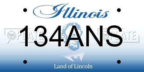 134ANS Illinois License Plate