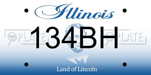 134BH Illinois License Plate