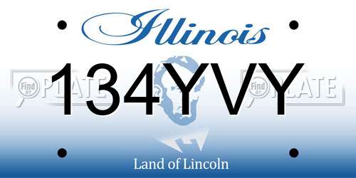 134YVY Illinois License Plate