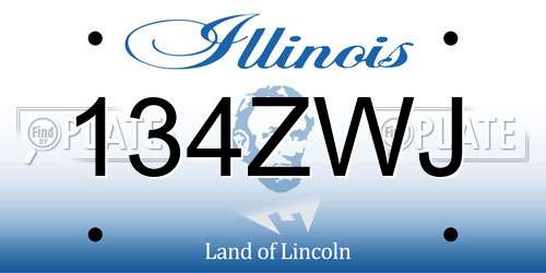 134ZWJ Illinois License Plate
