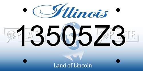13505Z3 Illinois License Plate