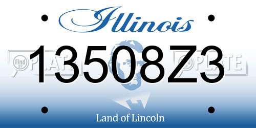 13508Z3 Illinois License Plate