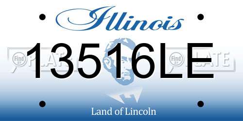 13516LE Illinois License Plate