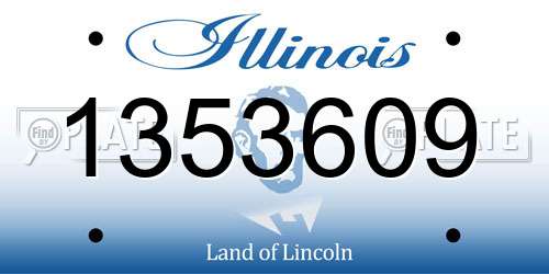 1353609 Illinois License Plate