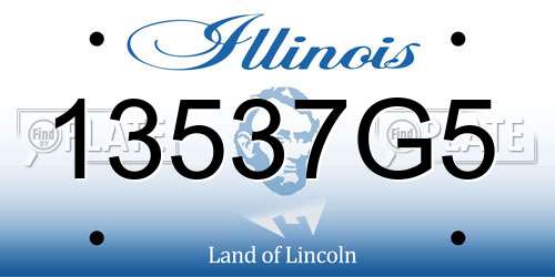 13537G5 Illinois License Plate