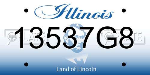13537G8 Illinois License Plate