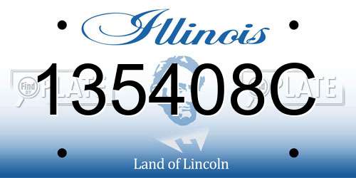 135408C Illinois License Plate