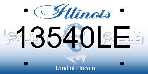13540LE Illinois License Plate