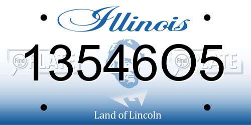 13546O5 Illinois License Plate