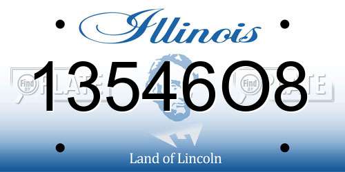 13546O8 Illinois License Plate