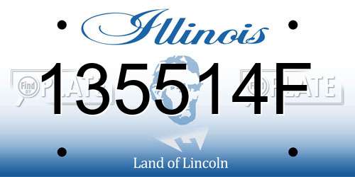 135514F Illinois License Plate