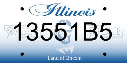 13551B5 Illinois License Plate