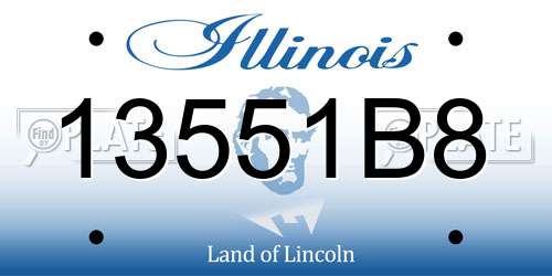 13551B8 Illinois License Plate