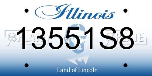 13551S8 Illinois License Plate