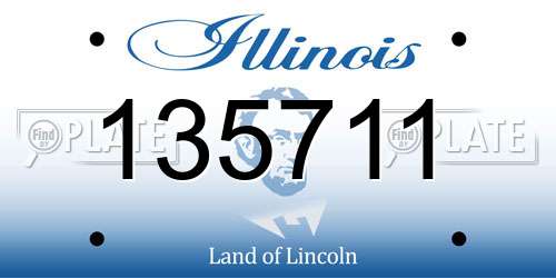 135711 Illinois License Plate