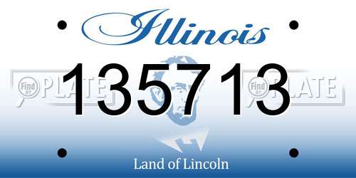 135713 Illinois License Plate