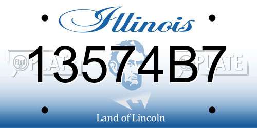 13574B7 Illinois License Plate