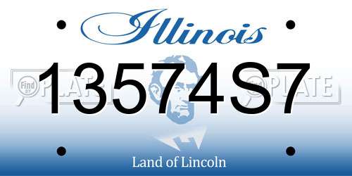 13574S7 Illinois License Plate