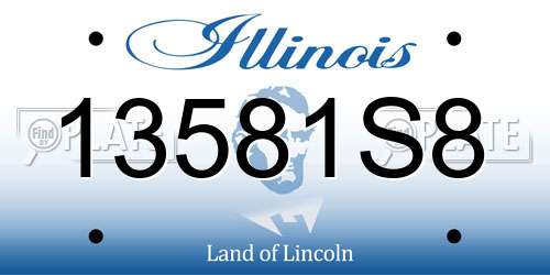 13581S8 Illinois License Plate