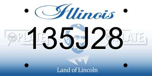 135J28 Illinois License Plate