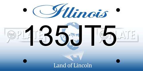 135JT5 Illinois License Plate
