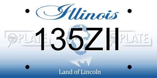 135ZII Illinois License Plate