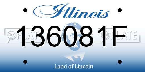 136081F Illinois License Plate