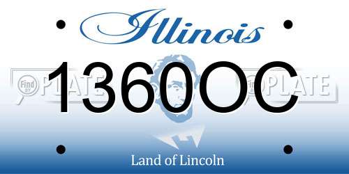 1360OC Illinois License Plate