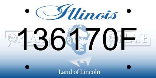 136170F Illinois License Plate