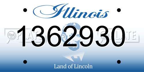 1362930 Illinois License Plate