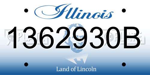 1362930B Illinois License Plate