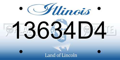 13634D4 Illinois License Plate