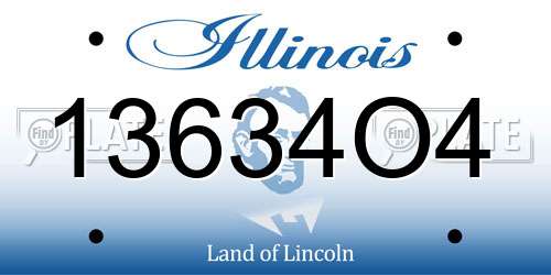 13634O4 Illinois License Plate