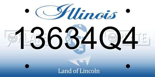13634Q4 Illinois License Plate