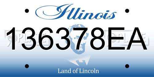 136378EA Illinois License Plate