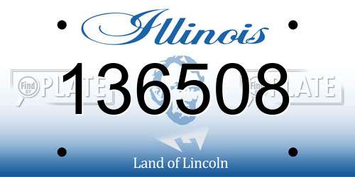 136508 Illinois License Plate