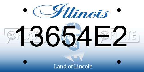 13654E2 Illinois License Plate
