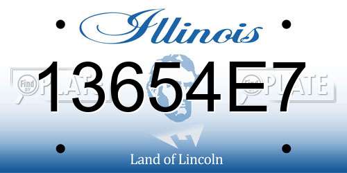 13654E7 Illinois License Plate