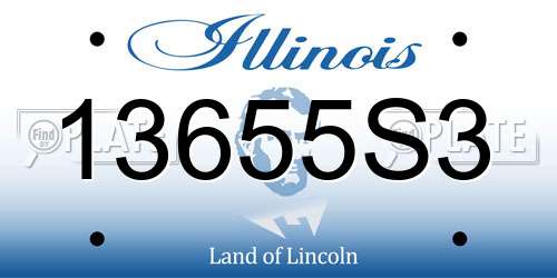 13655S3 Illinois License Plate