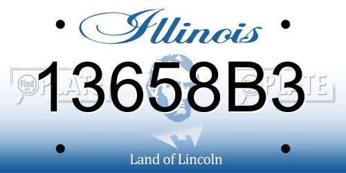 13658B3 Illinois License Plate