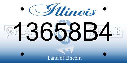 13658B4 Illinois License Plate