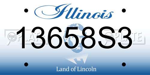 13658S3 Illinois License Plate
