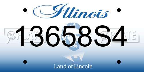 13658S4 Illinois License Plate