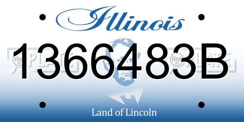 1366483B Illinois License Plate