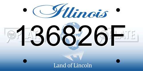 136826F Illinois License Plate