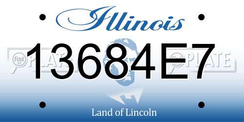 13684E7 Illinois License Plate